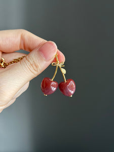 14k yellow gold carved cherry cherries