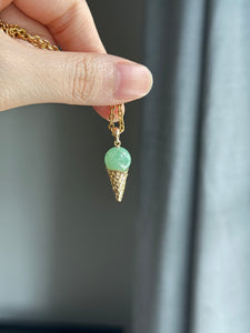 14k jadeite ice cream charm