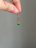 14k yellow gold emerald heart pendant charm