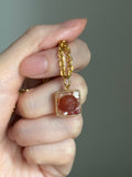 18k Agate dog pendant charm