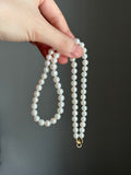 Genuine fresh water white pearls 14k necklace
