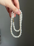 Genuine fresh water white pearls 14k necklace