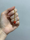 14k gold mini strawberry charm pendant