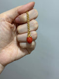 14k gold mini strawberry charm pendant