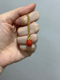 14k gold mini strawberry charm pendant