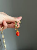 14k gold strawberry charm pendant