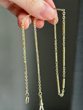 14k yellow gold etched antique watch chain