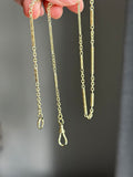 14k yellow gold etched antique watch chain