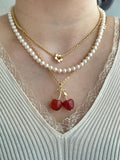 14k yellow gold carved cherry cherries