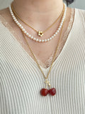 14k yellow gold carved cherry cherries