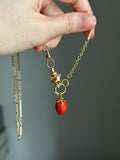 14k gold strawberry charm pendant
