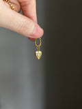 14k yellow gold mini diamond heart starburst charm pendant