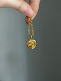 14k yellow gold citrine pop heart pendant