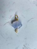 14k Pastel blue chalcedony cloud with Diamond drop