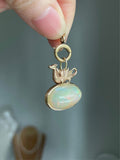 14k Baby dragon hatchling with natural opal