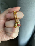 14k yellow gold small ladybug with natural garnet