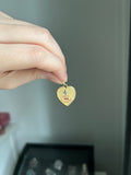 Vintage heart shape French 18k Qu hier que demain love token