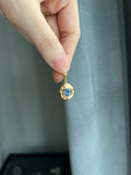 Stars All over me : 14k gold sapphire and diamond pendant charm
