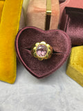 Pop ring series: 14k flower power chubby pop ring with tourmaline