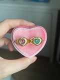 14k gold Pop heart ring chubby natural pink tourmaline