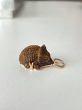 Exquisite 18k brown soft jade carved hedgehog charm 🦔