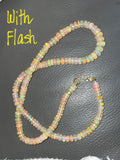 Opal candy beaded necklace with 18k gold clasp