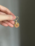 14k yellow gold mini diamond heart starburst charm pendant