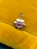 14k Natural Pink sapphire chubby flower pendant