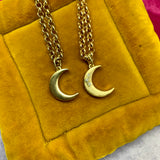 With diamonds 14k yellow gold crescent moon Ma Lune charm pendant