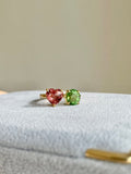 Perfect Match: 14k gold mismatched ring natural tourmaline