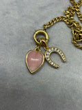 14k small pink opal heart