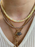 Opal candy beaded necklace with 18k gold clasp