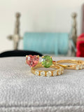 Perfect Match: 14k gold mismatched ring natural tourmaline