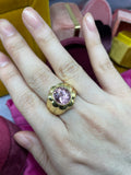 Pop ring series: 14k flower power chubby pop ring with tourmaline