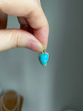 14k small turquoise heart