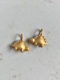 14k yellow gold Baby Stegosaurus pendant charm dinosaur