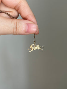 14k rabbit charm pendant