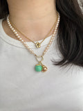 14k gold green chrysoprase apple