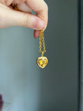 14k yellow gold citrine pop heart pendant