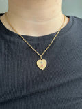 Vintage heart shape French 18k Qu hier que demain love token