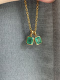 18k yellow gold Natural Emerald octagon emerald cut setting