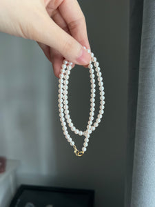 Genuine pale pink baby pearls 14k ends