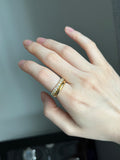 18k yellow gold diamond half eternity ring band