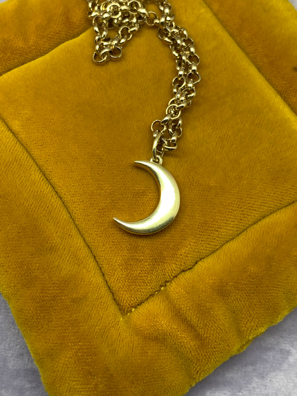 14k yellow gold crescent moon Ma Lune charm pendant
