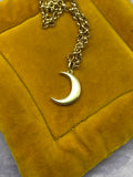 14k yellow gold crescent moon Ma Lune charm pendant
