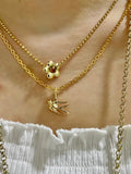 18k solid gold Swallow bird talisman charm pendant