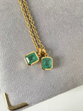 18k yellow gold Natural Emerald octagon emerald cut setting