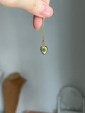 14k yellow gold natural emerald heart charm pendant
