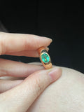 Butter bands series 14k yellow gold oval emerald ring