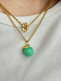 14k gold green chrysoprase apple